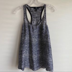 Aqua Racerback Tank Top Navy + White | size Medium